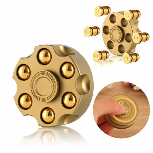 New Detachable Pure Copper Revolver Fidget Spinner Six-arm Bullet