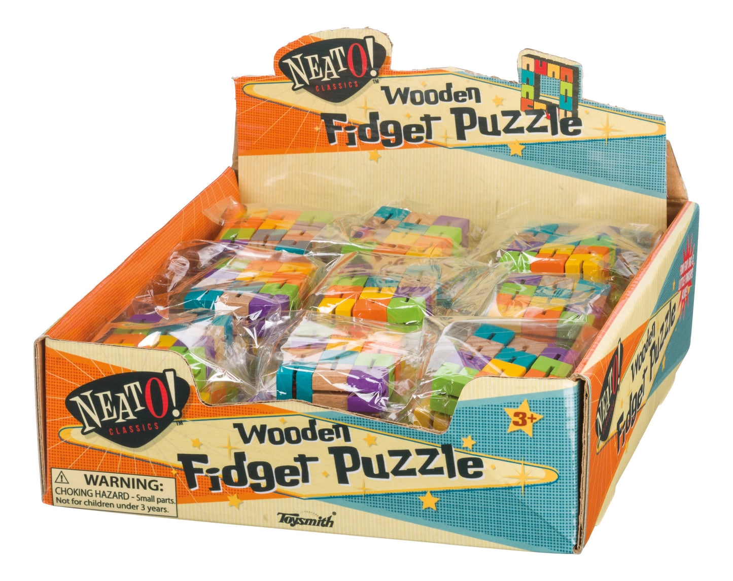 Neato! Wooden Fidget Puzzle, Colorful, Poly bagged, Asst