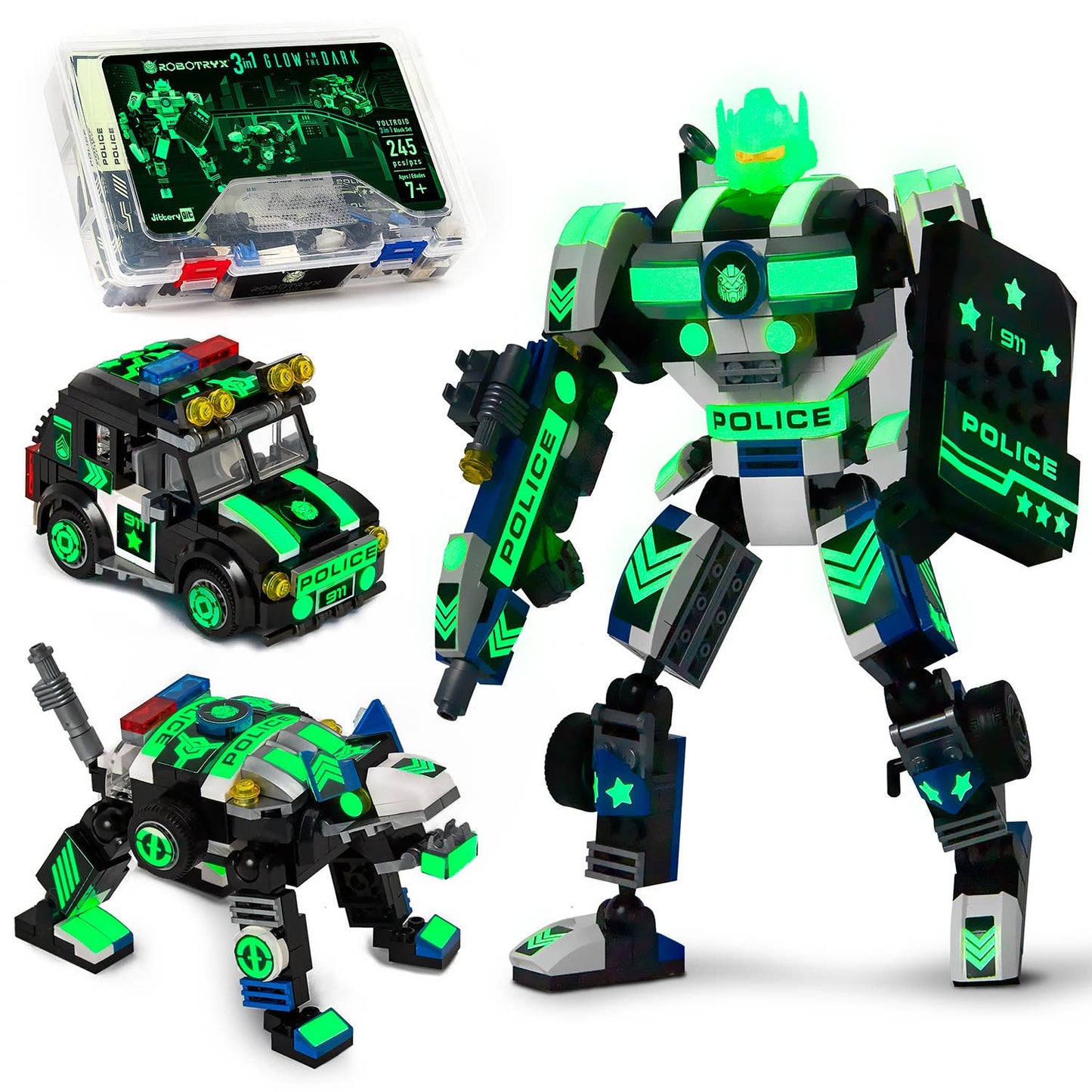 ROBOTRYX Glow in The Dark  (245 Pc) Voltroid Block Set