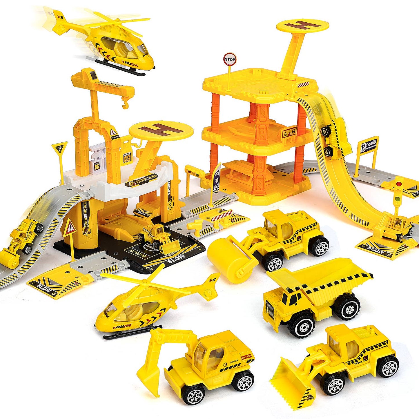 Construction Toys Set With Buildable Matchbox Car Track