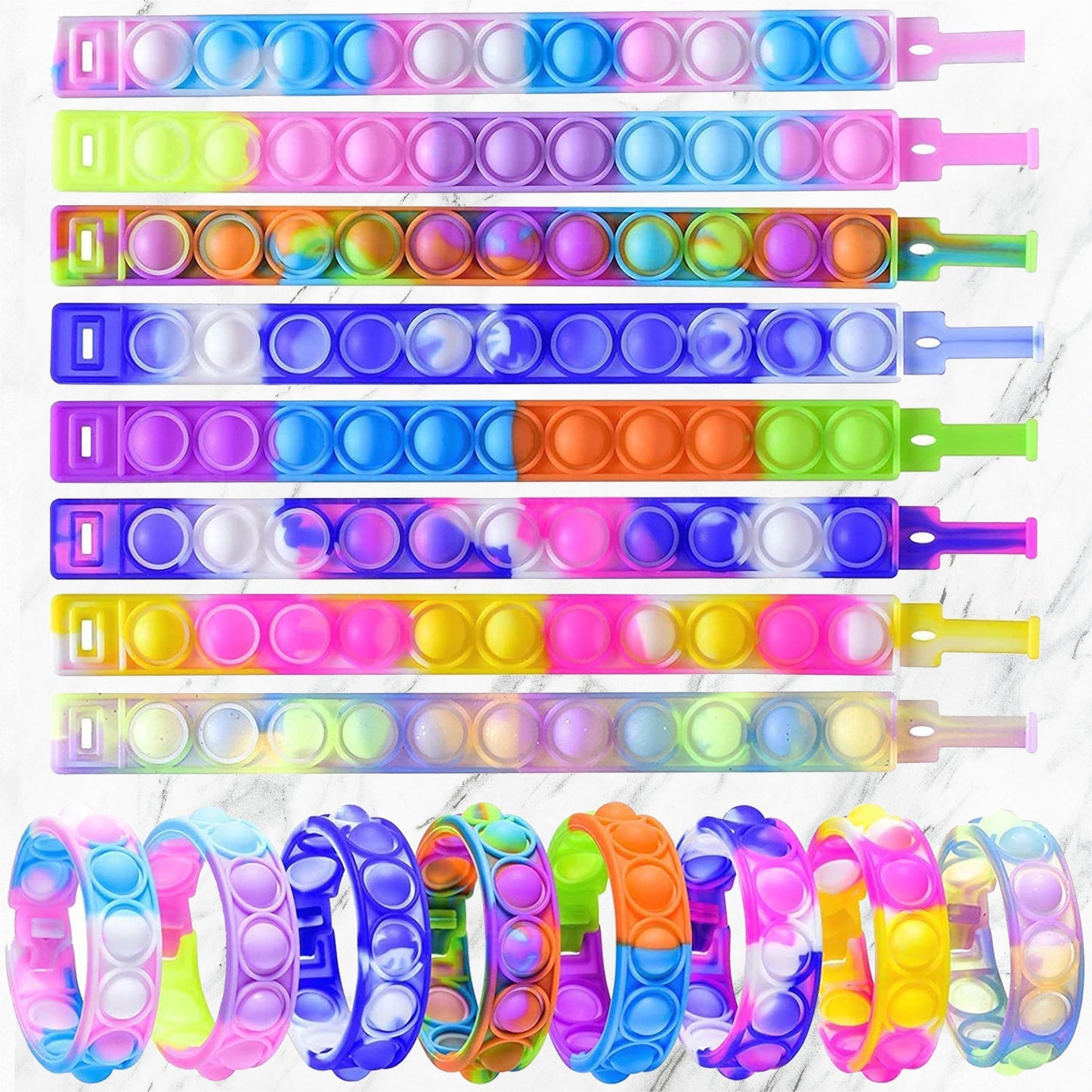 Multicolored Wearable Pop it Fidget Bracelet